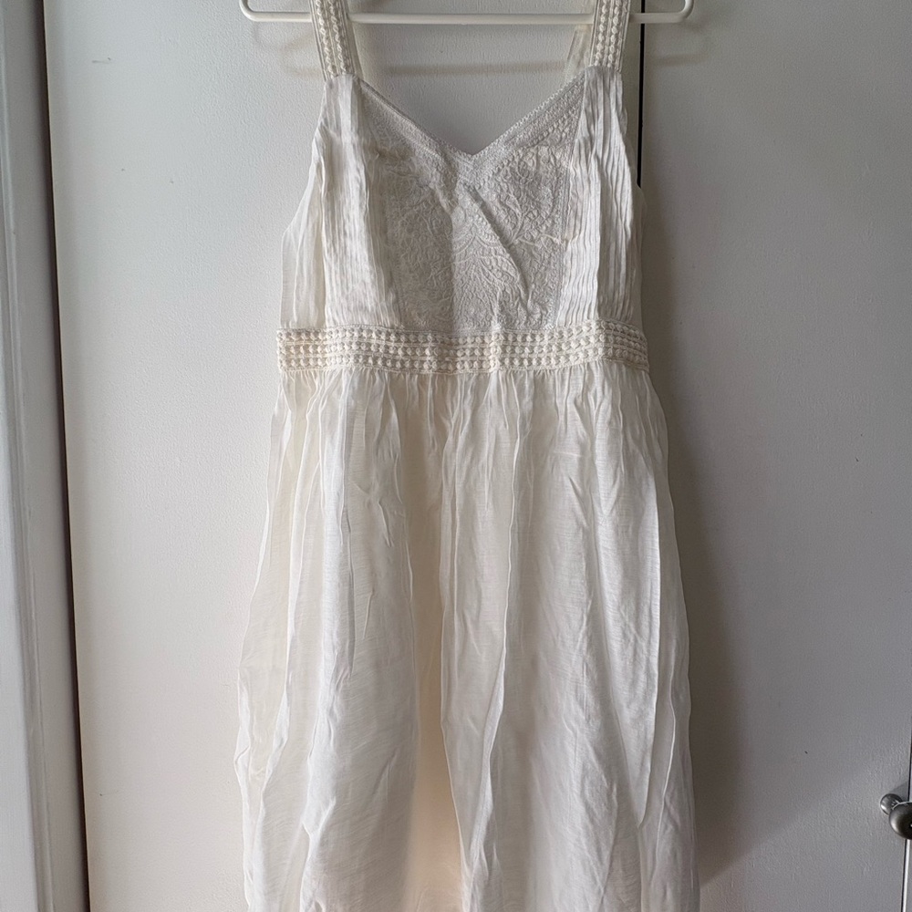 LOFT White Lace-Detail Sundress